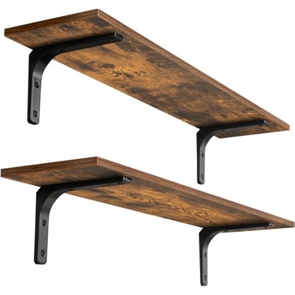 Long Wall Shelves, 31.5 Inch Wall Mounted Shelves Set of 2, Easy-to-Install - Picture 4 of 7